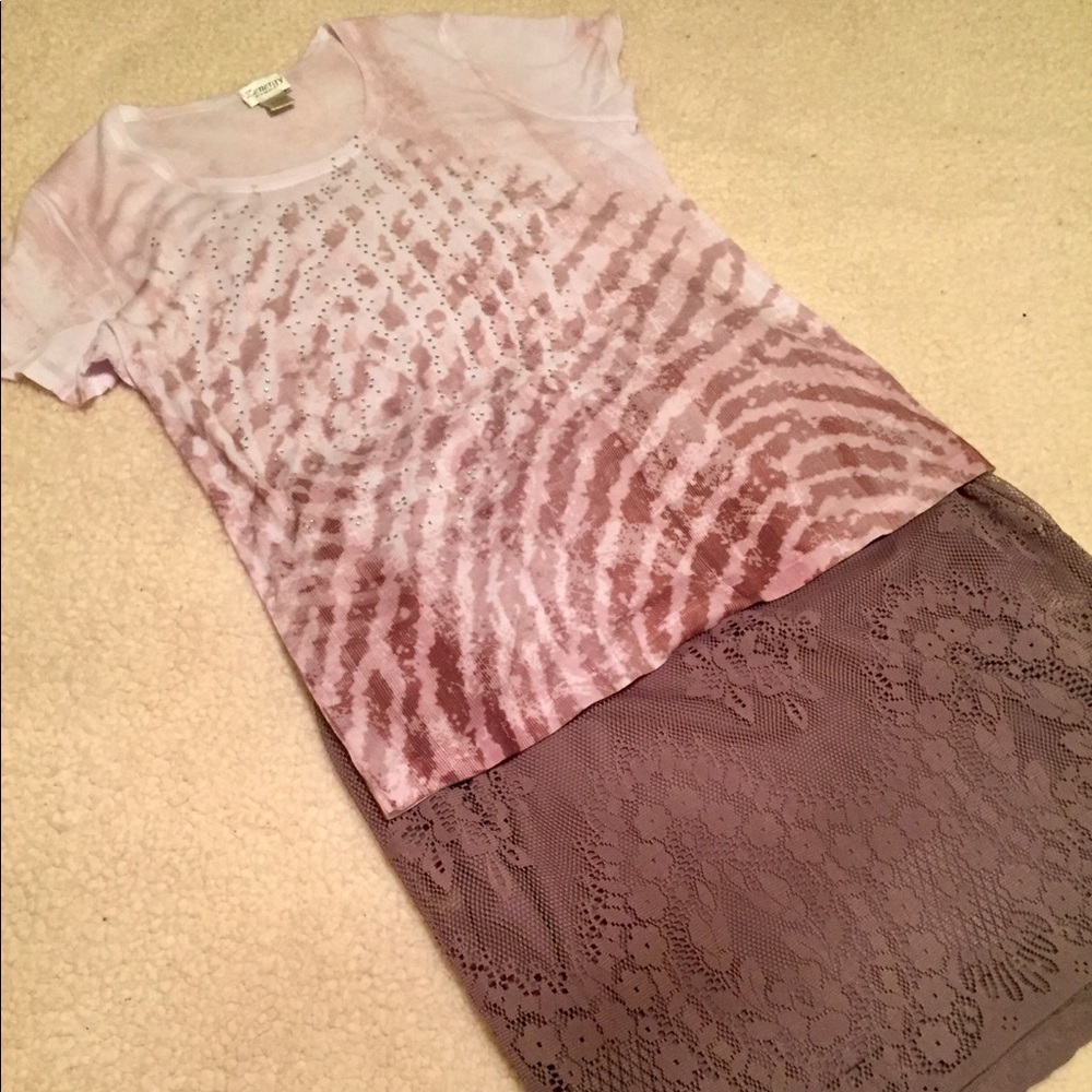 Mauve Chico’s cougar print blouse